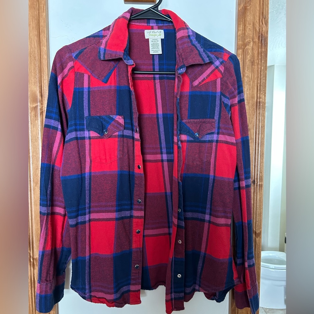 Pink and blue flannel